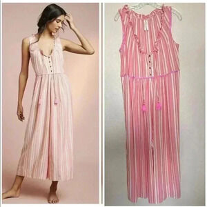 Anthropologie Striped Lounge Romper Size Large